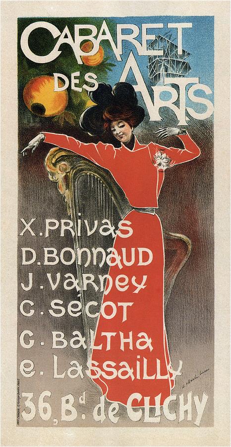 Cabaret Des Arts -  French Musical Orchestra Theater Performance Poster - Vintage Advertising Poster Digital Art