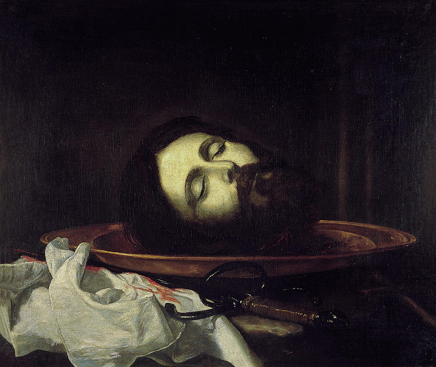 Jusepe De Ribera Painting - Cabeza de San Juan Bautista  by Jusepe de Ribera