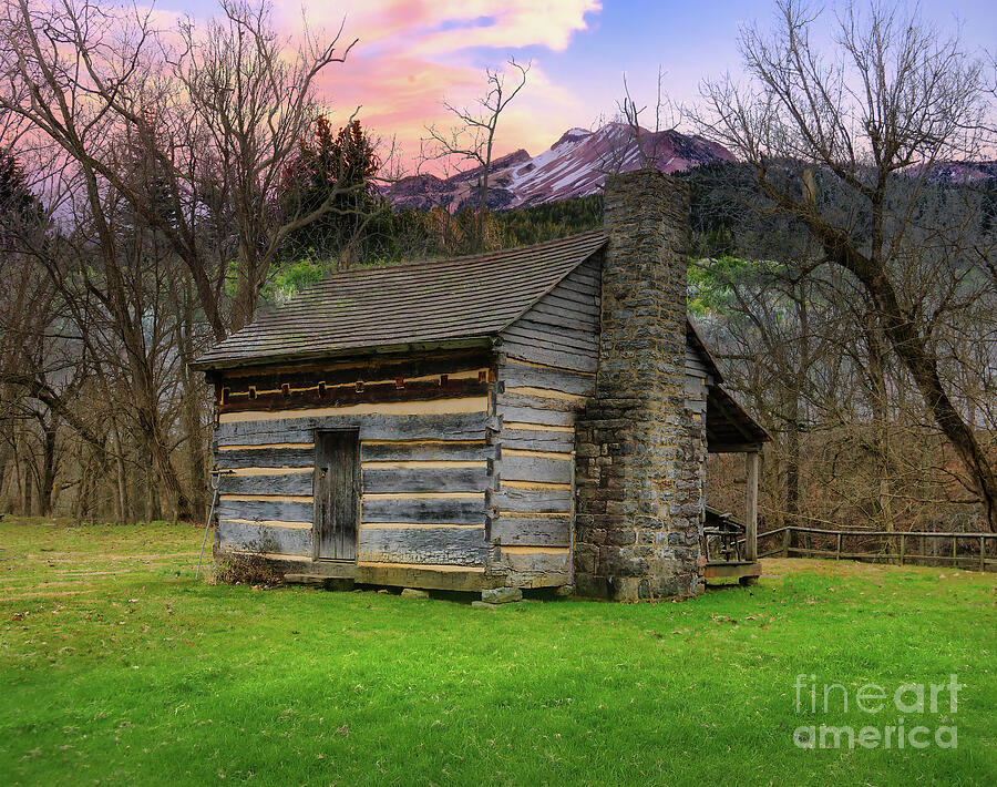 Log Cabin in the Mountains Photograph by Shelia Hunt