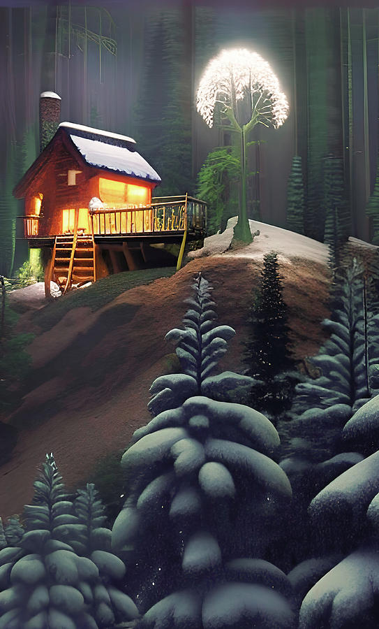 Cabin in the Woods Digital Art by Darren White