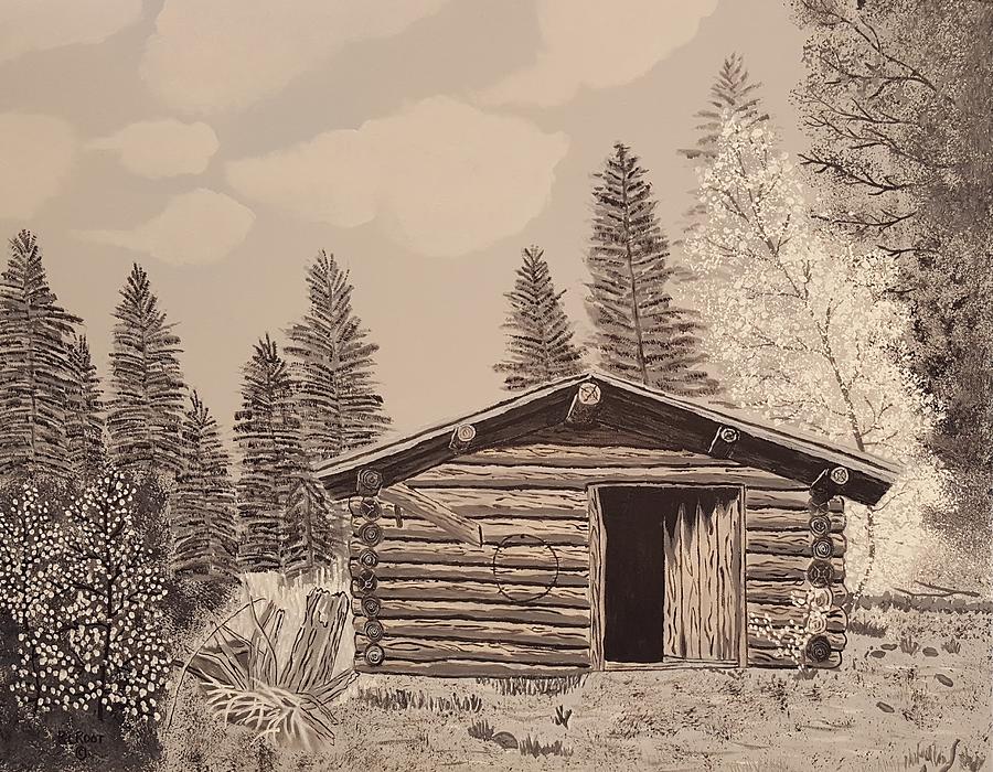 Cabin in the Woods Painting by Ralph Root