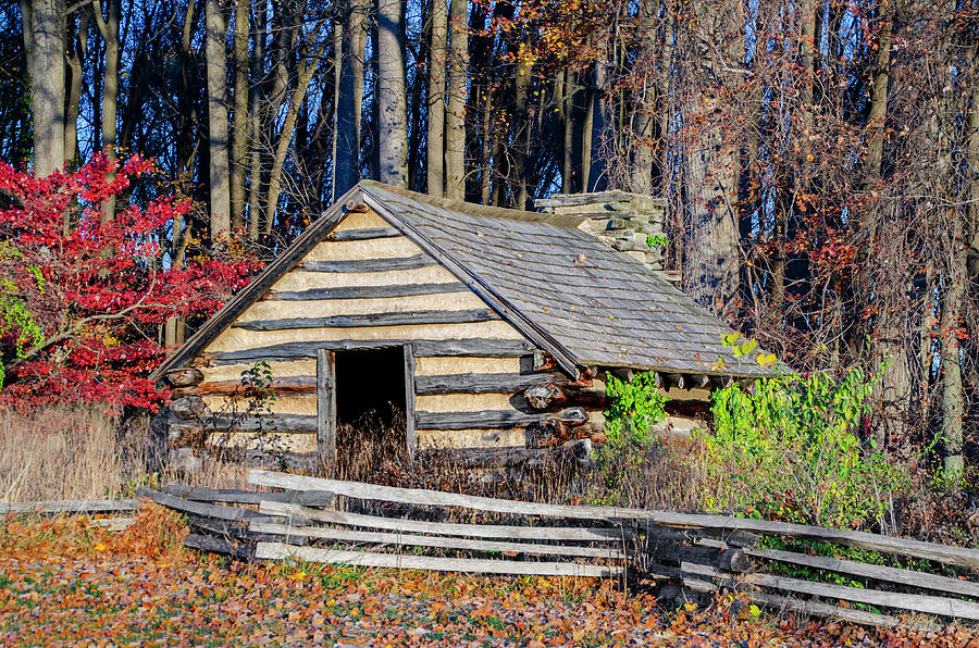 Cabin in the Woods - Valley Forge Photograph by Bill Cannon