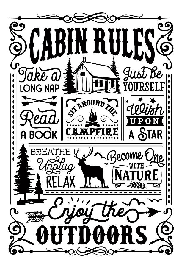 Cabin Rules Digital Art by Sambel Pedes