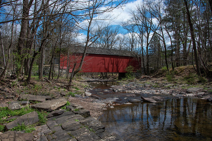 Cabin Run Covered Bridge - Bucks County Pennsylvania Photograph by Bill Cannon