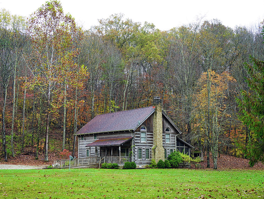 Cabin Style House In Scenic Brown County Indiana Photograph