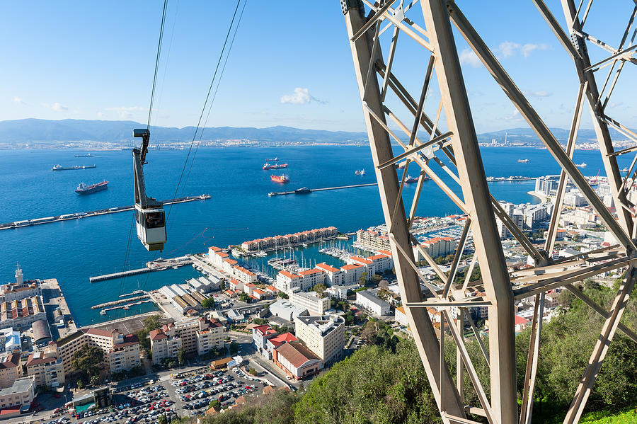 Cable car approaching Rock of Gibraltar Photograph by © Allard Schager