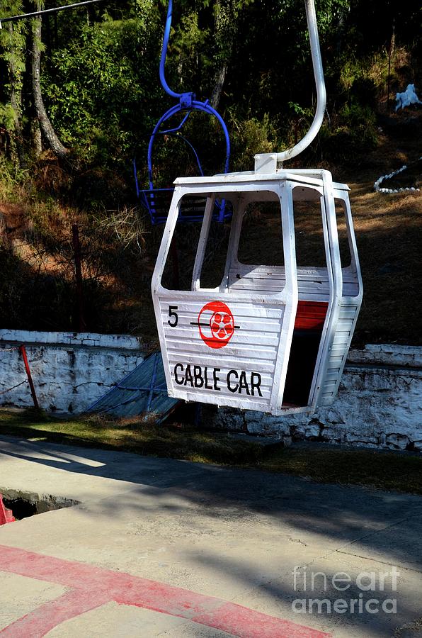 Tree Photograph - Cable car on Pindi Point chairlift in Murree North Pakistan by Imran Ahmed