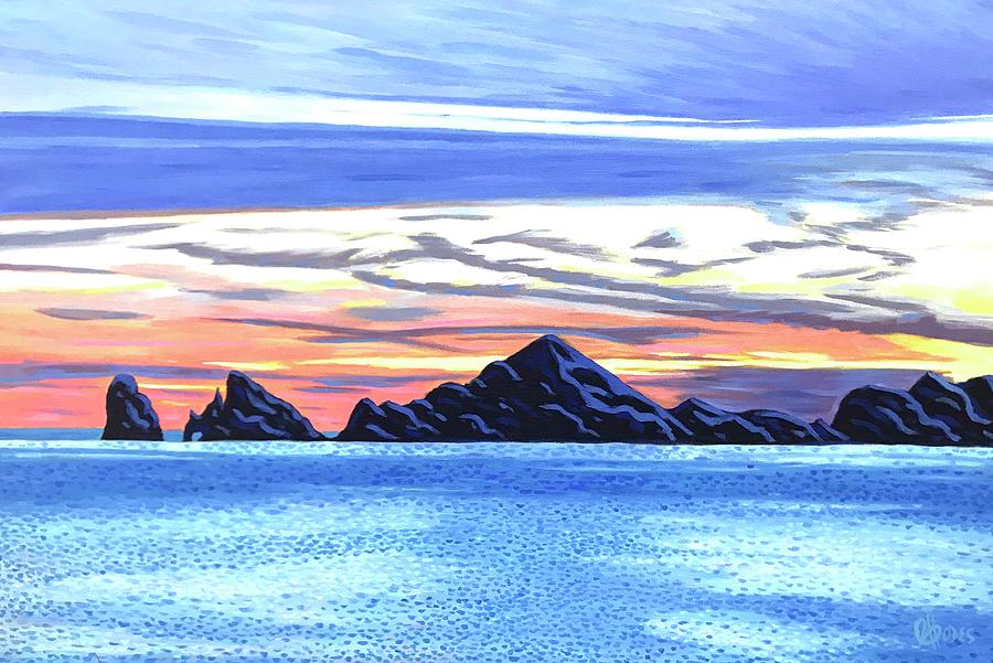 Cabo Sunset Painting By Billy Hodes - Pixels