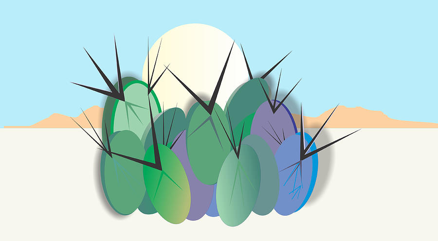 Cacti Gathering Two Digital Art by Ted Clifton