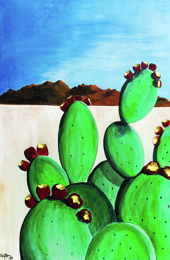 Cacti Group Two Painting by Ted Clifton