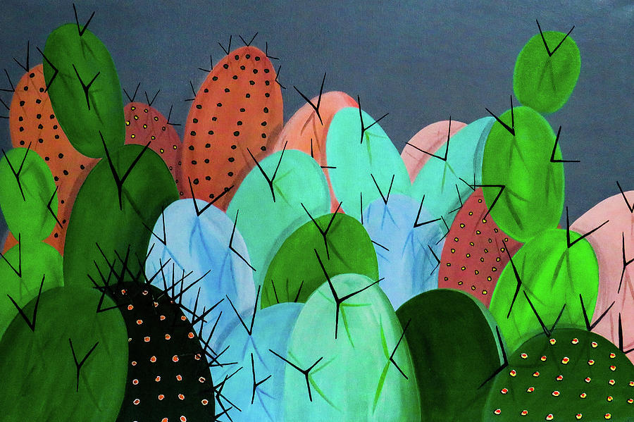 Cactus, Cactus, Cactus, Cactus Painting by Ted Clifton