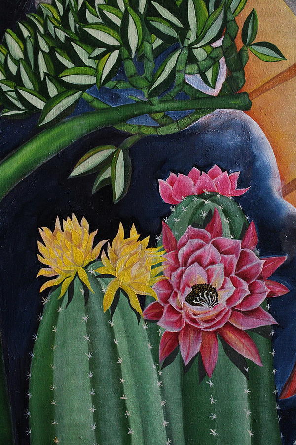 Cactus Flowers Painting by Jleopold Jleopold