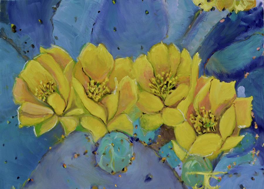 Cactus Flower Painting by Julie Todd-Cundiff