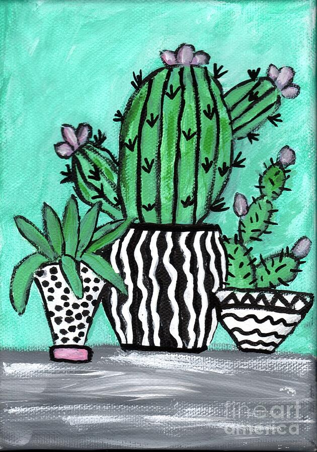 Cactus Garden Painting by Carol Eliassen