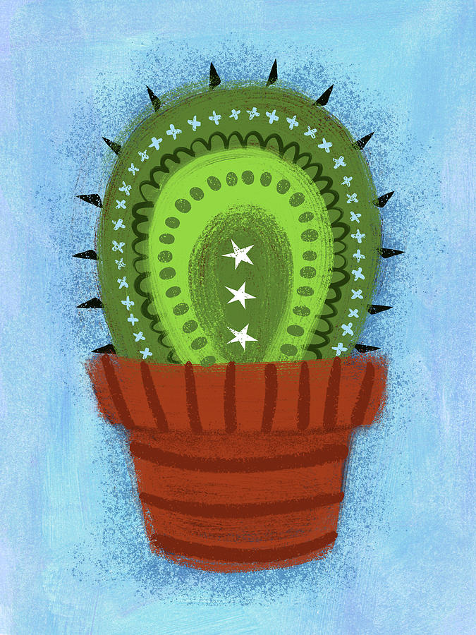 Cactus Houseplant Digital Art by Flo Karp
