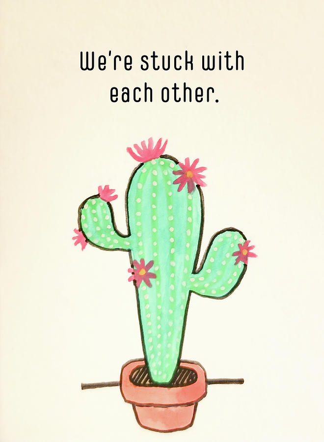 Cactus Love Painting by Jean Haynes