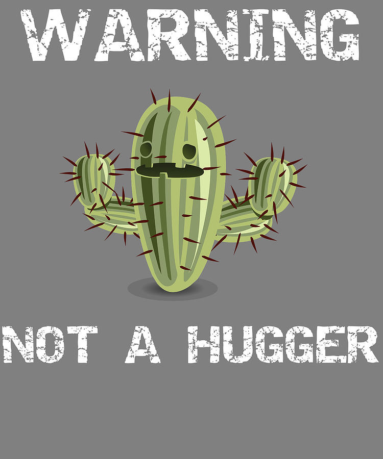 Multicolor Anti Hugger Exclusive Apparel & Graphic Designs Funny Not A Hugger-Cactus & Hedgehog Gift Tee Throw Pillow 16x16