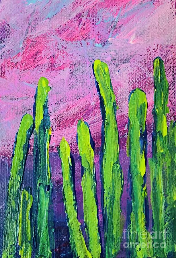 Cactus Series 1 Painting by Sherry Harradence