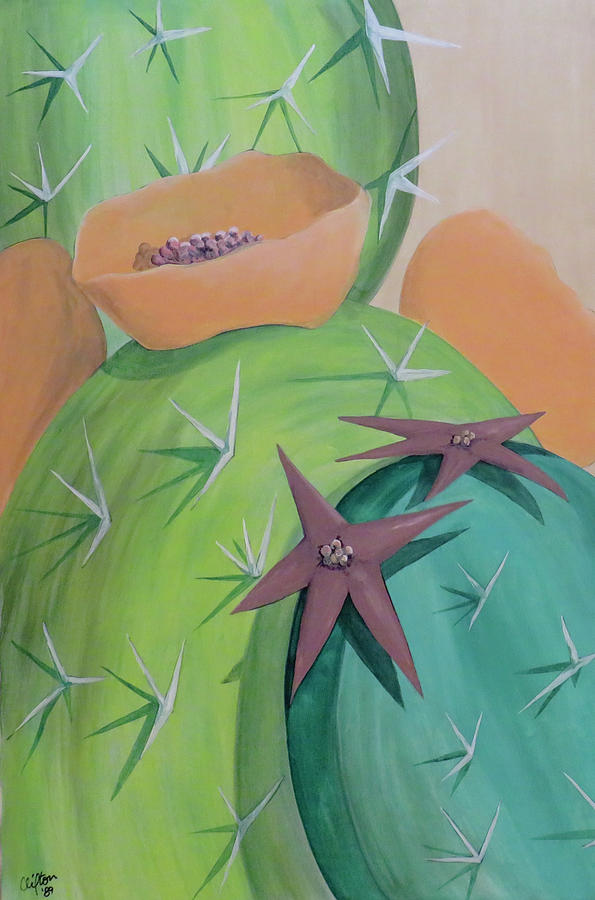 Cactus Star Painting by Ted Clifton