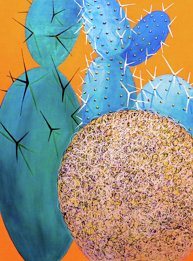 Cactus Tumble Painting by Ted Clifton