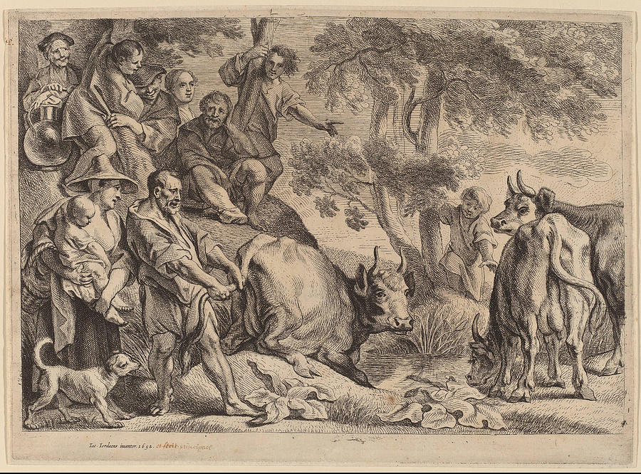 Jacob Jordaens Painting - Cacus Robbing the Cattle of Hercules  by Jacob Jordaens