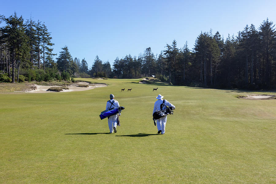 Caddies at Bandon Trails Golf Course Photograph by Mike Centioli Fine