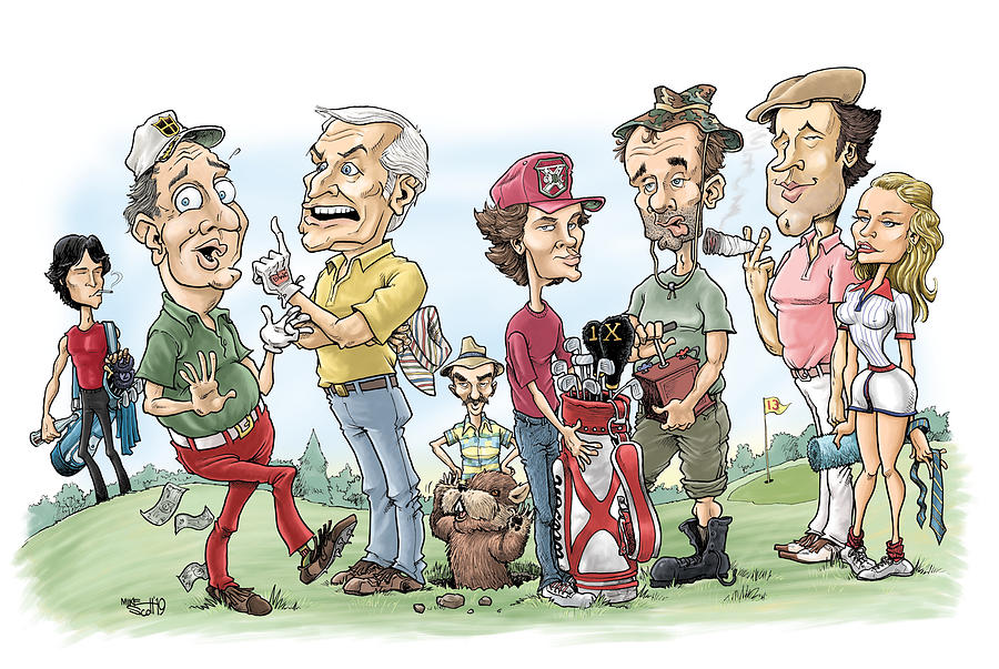 Caddyshack Drawing by Mike Scott