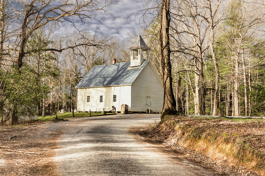 Cades Cove Church in Winter Photograph by Marcy Wielfaert