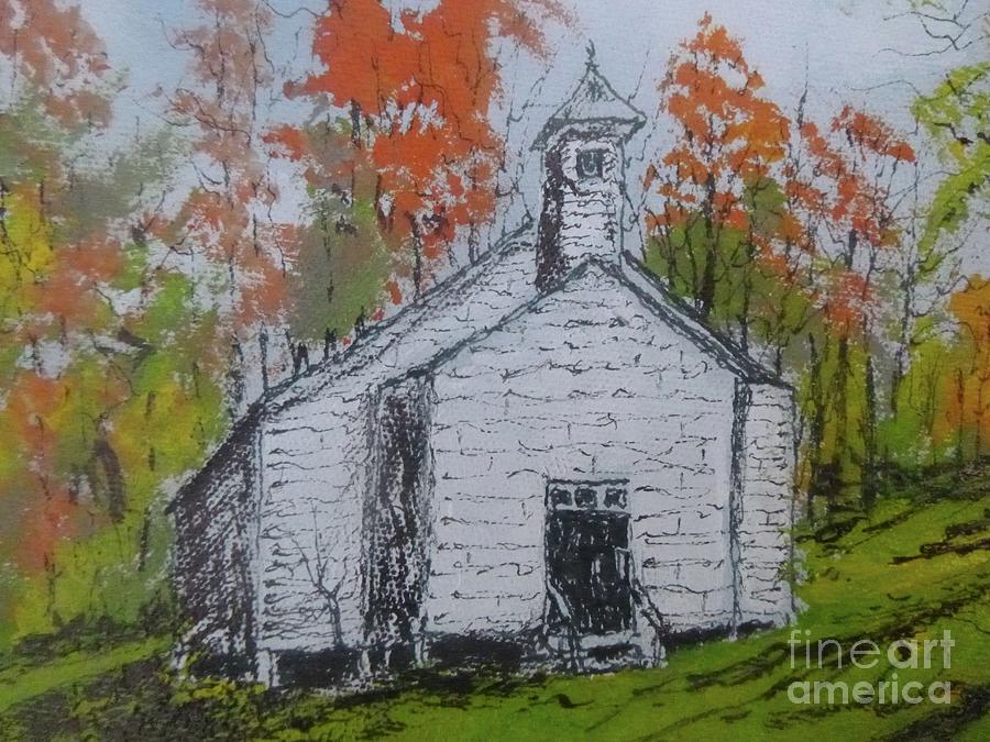 Cades Cove Church two Painting by Patrick Grills