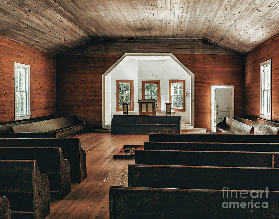 Cades Cove Missionary Baptist - Interior  Photograph by Nick Zelinsky Jr