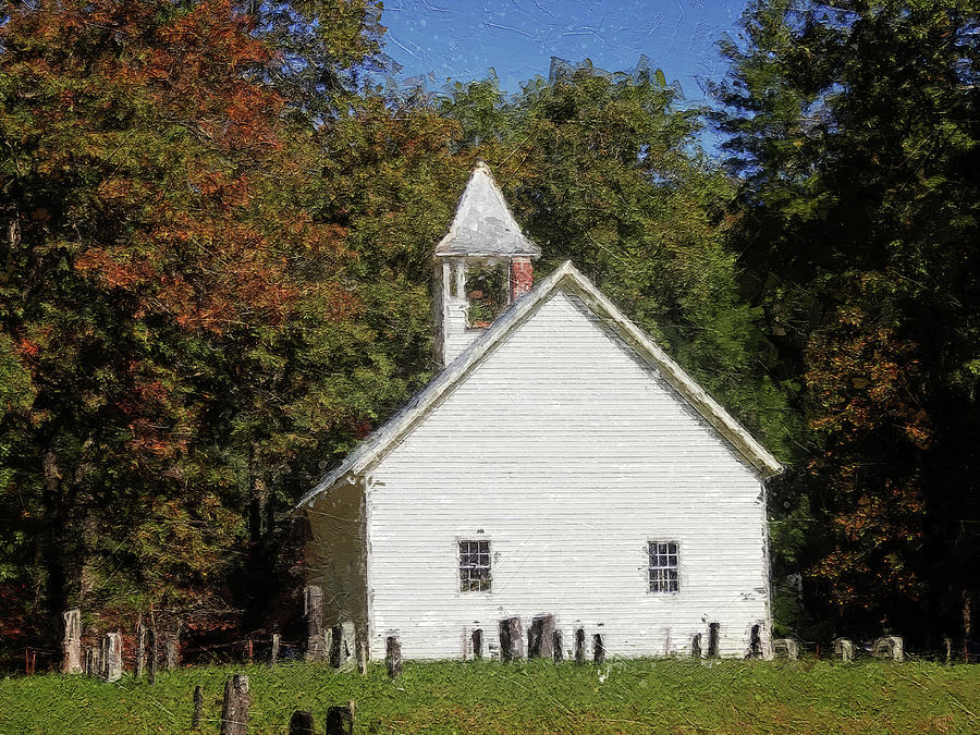 Cades Cove Primitive Baptist Church Painting by Dan Sproul