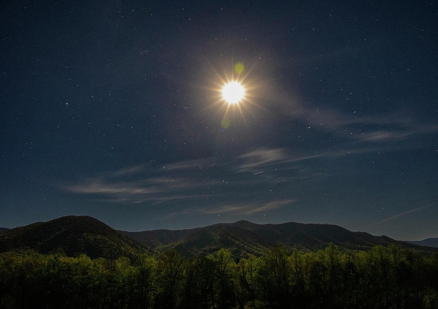 Cades Cove Smoky Mountains Night Sky Photograph by Dan Sproul