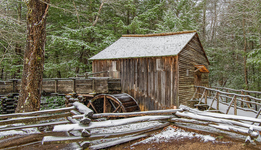 Cades Cove Winter, Cable Mill Photograph by Marcy Wielfaert