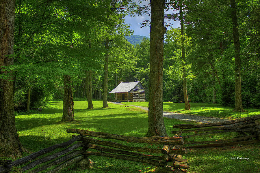 Cades Vove, TN The Road Home Carter Shields Cabin Great Smoky Mountains National Park Art Photograph by Reid Callaway