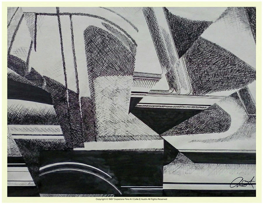 Cadillac cubism Drawing by Cepiatone Fine Art Callie E Austin