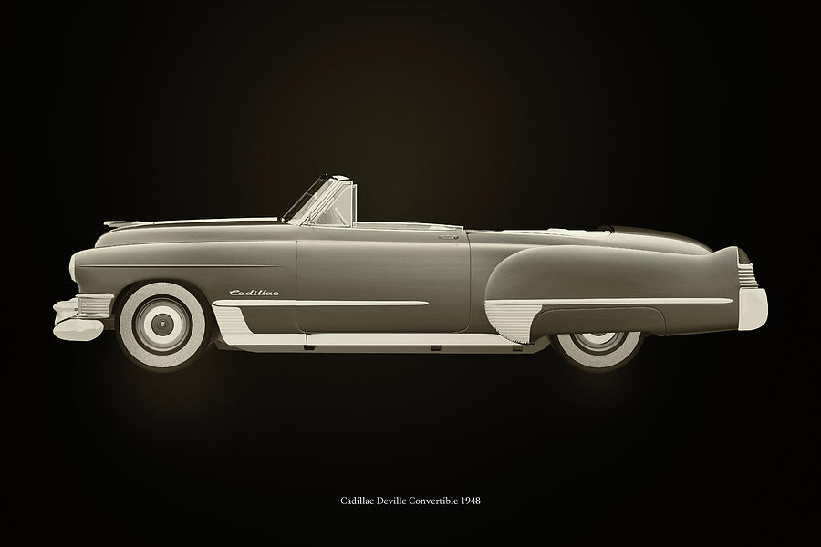 Cadillac Deville 1948 Black and White Photograph by Jan Keteleer