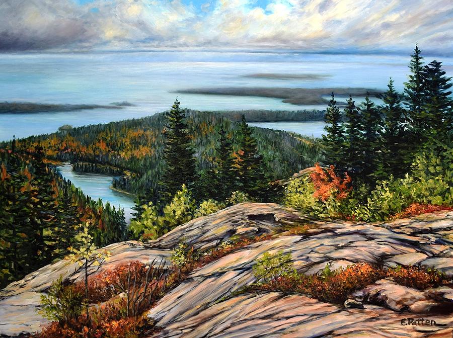 Cadillac Mountain, Acadia National Park Painting by Eileen Patten Oliver