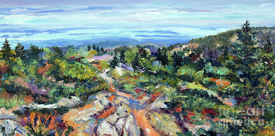 Cadillac Mountain Path Painting by Pamela Parsons