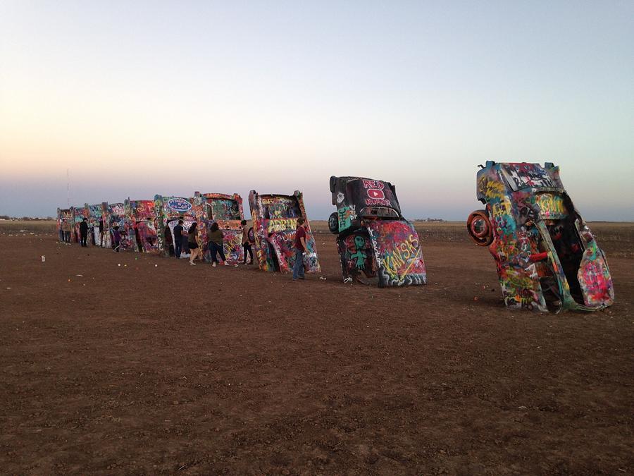 Bruce Springsteen Photograph - Cadillac Ranch at Dusk by Mike Coyne