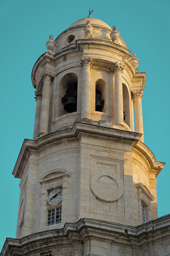 Cadiz Cathedral Left Bell Tower Photograph by Angelo DeVal