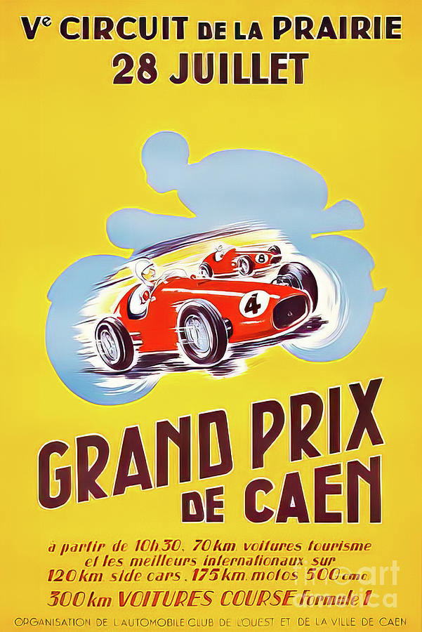 Caen 1951 Grand Prix Drawing by M G Whittingham