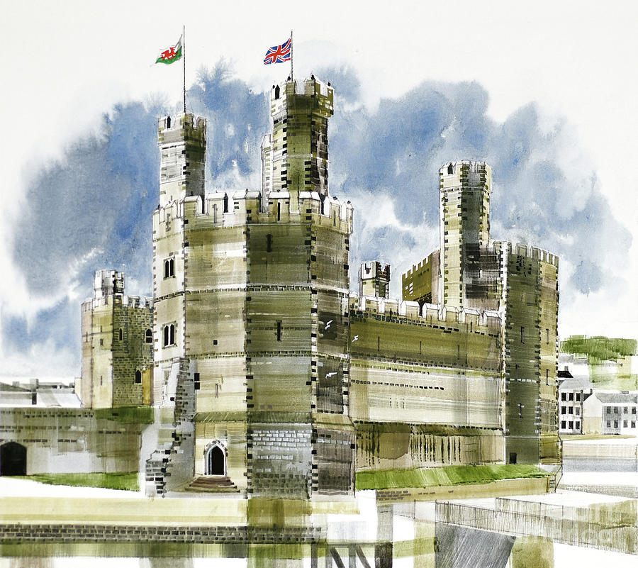 Caernarfon Castle Painting by Ronald Maddox