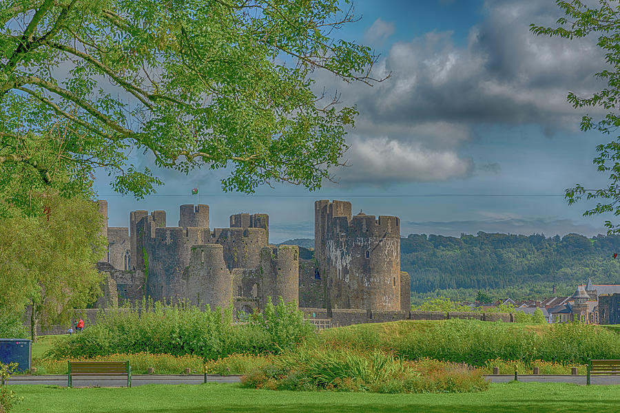 Castle Photograph - Caerphilly Castle Framed by Steve Purnell
