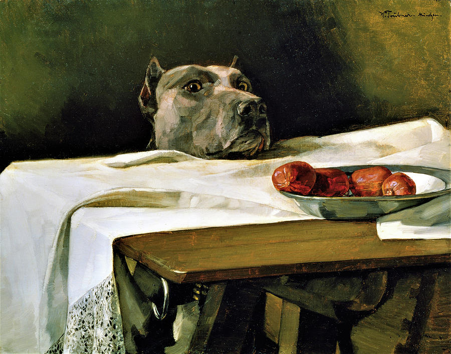 Dog Painting - Caesar am Rubicon - Digital Remastered Edition by Wilhelm Trubner