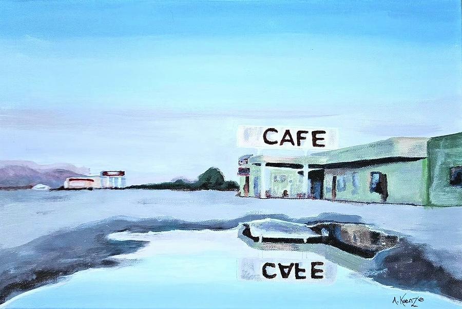 Cafe Painting by Amy Kuenzie