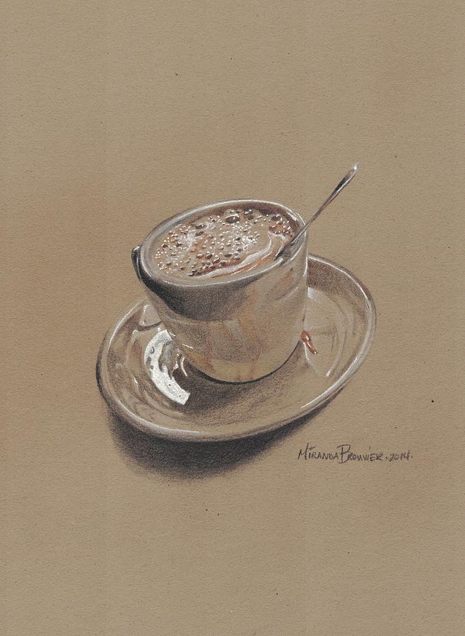 Cafe Au Lait Drawing by Miranda Brouwer