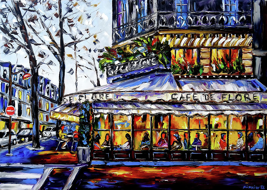 Cafe de Flore Painting by Mirek Kuzniar