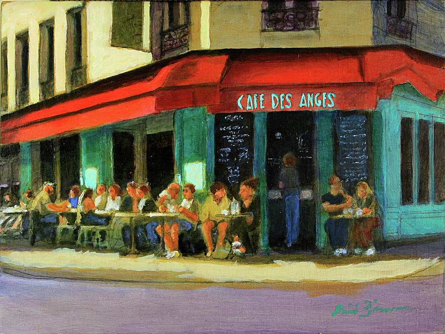 Cafe Des Anges Painting by David Zimmerman