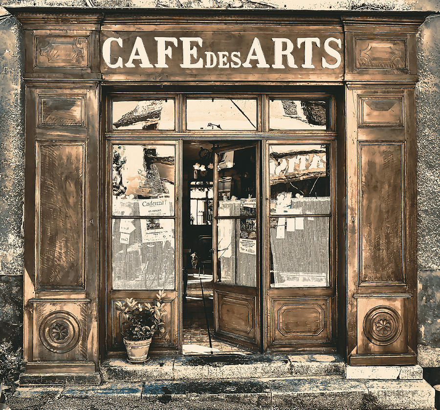 Cafe Des Arts - Digital Painting Photograph by Maria Angelica Maira