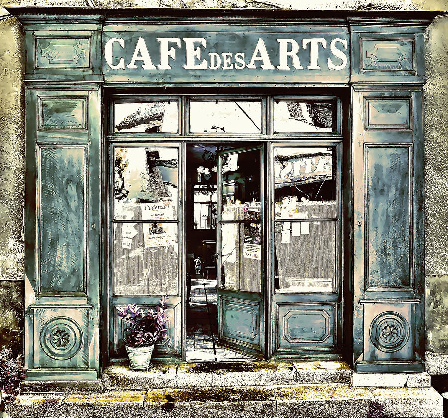 Cafe Des Arts - Green Photograph by Maria Angelica Maira